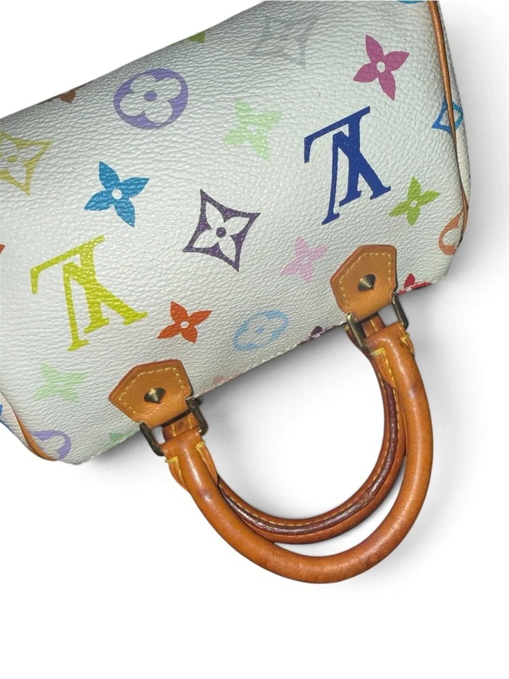 Louis Vuitton x Takashi Murakami Multicolore Mini Speedy HL Blanc